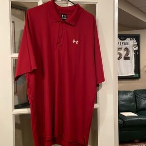 Men’s Under Armour red short sleeve polo, size XXL